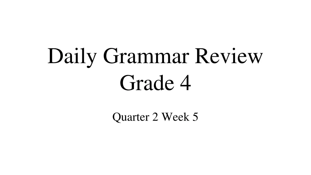 daily grammar review grade 4 4