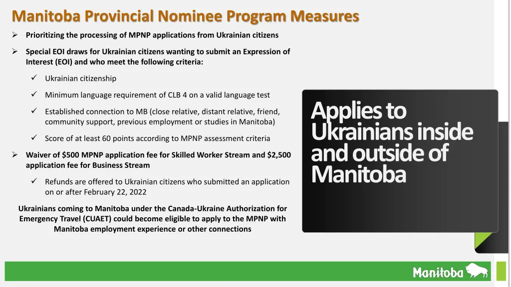 manitoba provincial nominee program measures