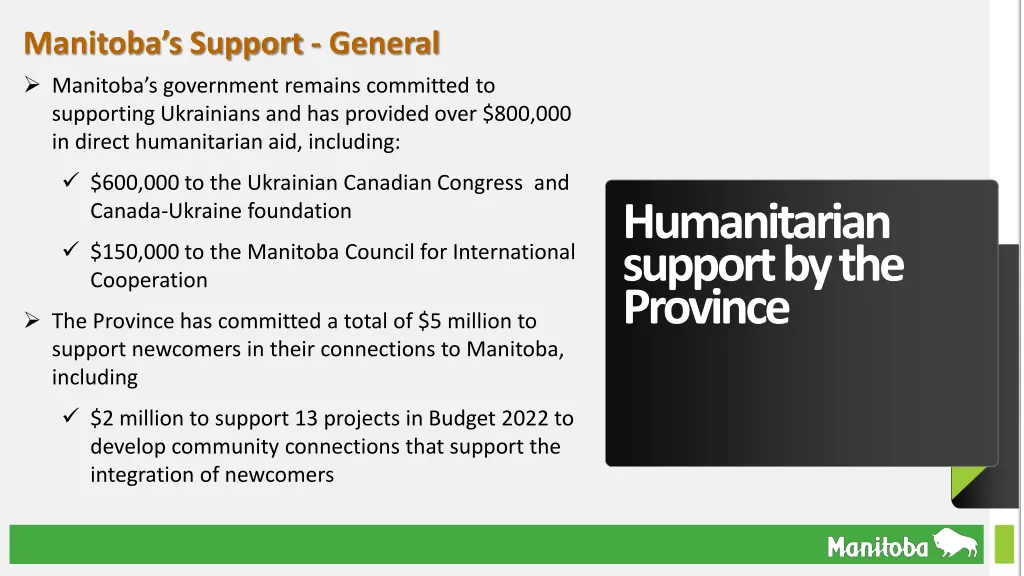 manitoba s support general