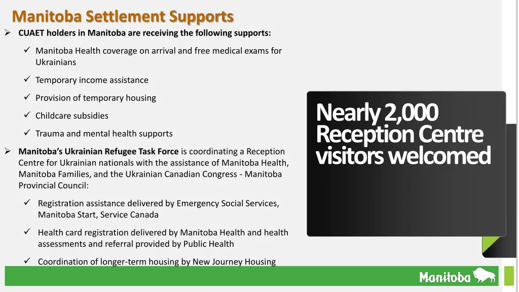 manitoba settlement supports