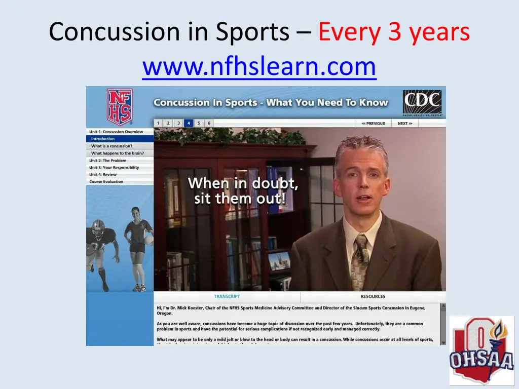 concussion in sports every 3 years www nfhslearn