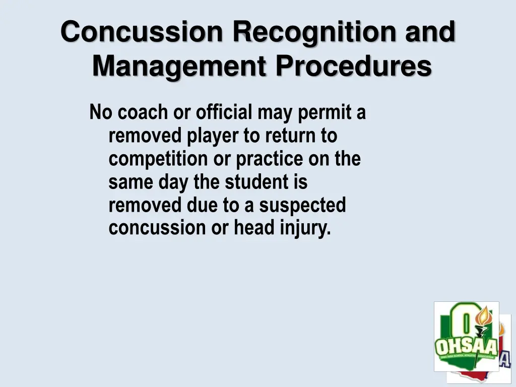 concussion recognition and management procedures 1