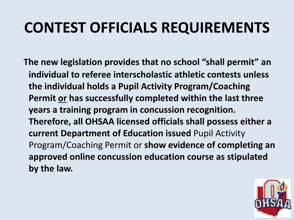 contest officials requirements