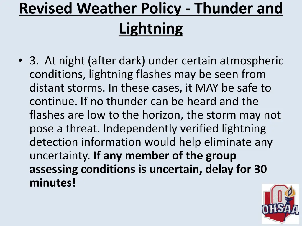 revised weather policy thunder and lightning 1