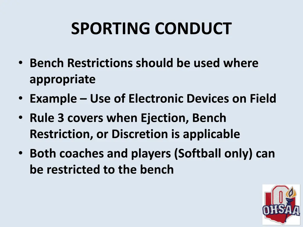 sporting conduct