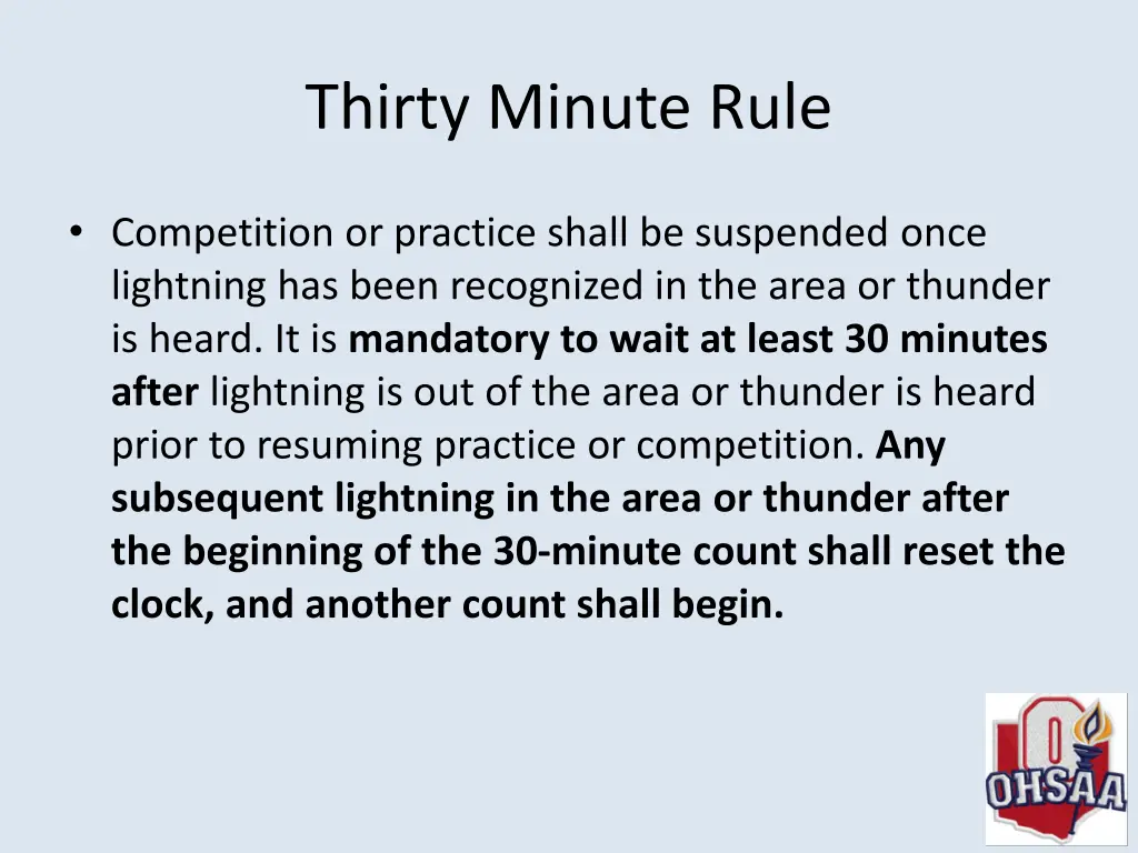 thirty minute rule