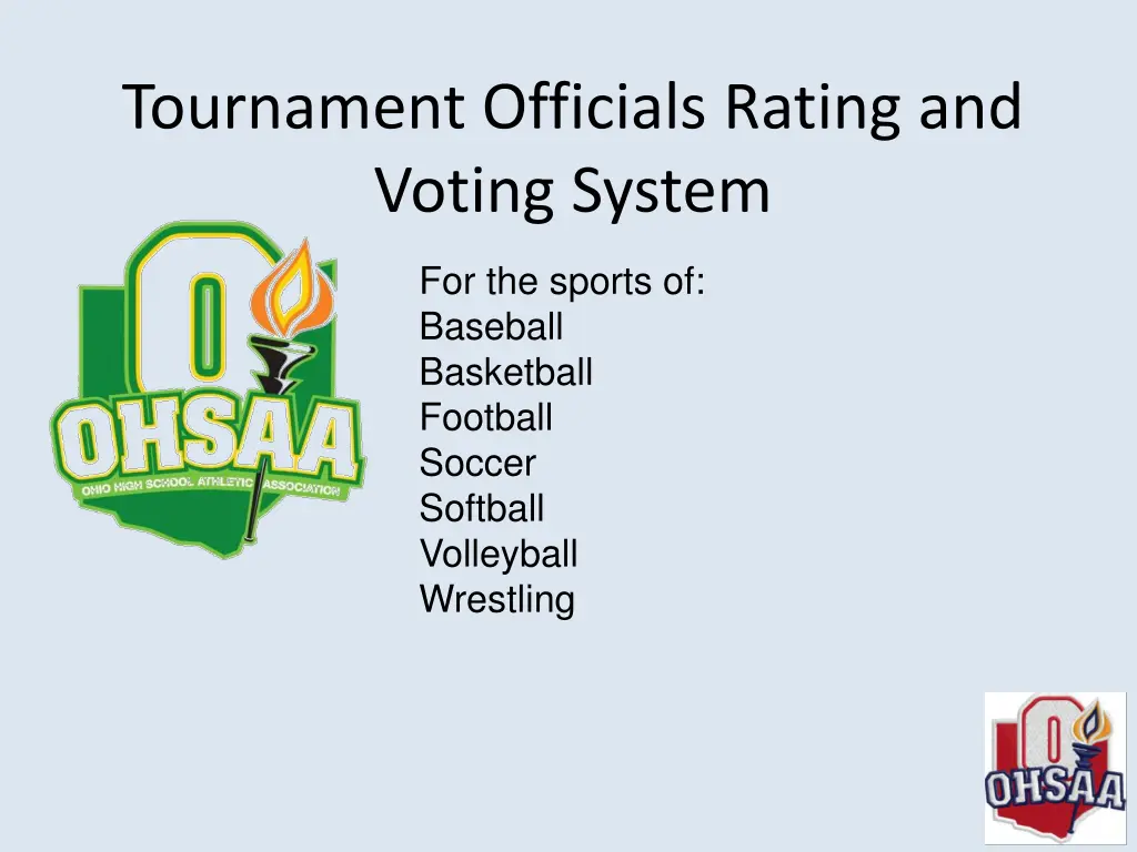 tournament officials rating and voting system