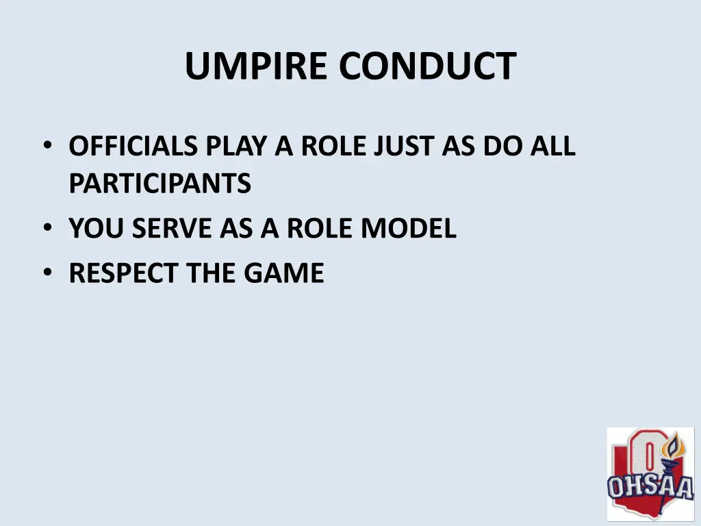 umpire conduct