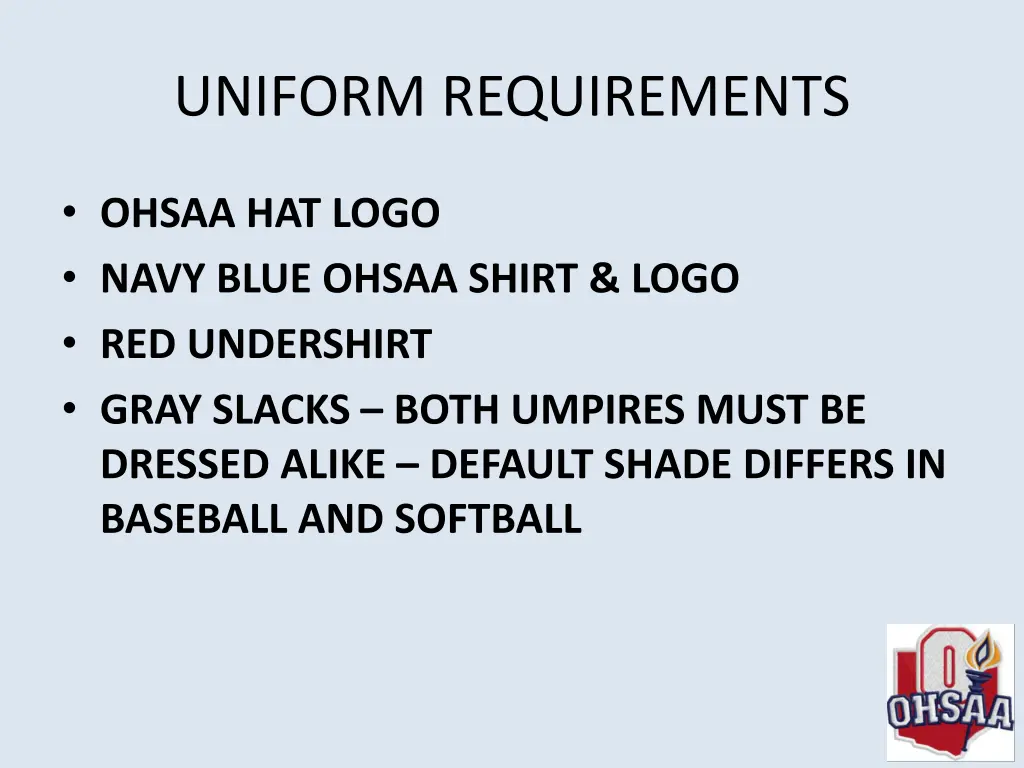 uniform requirements 1