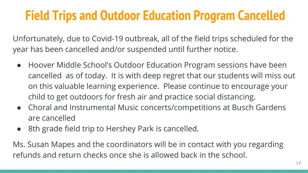 field trips and outdoor education program