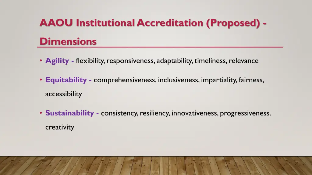 aaou institutional accreditation proposed 2