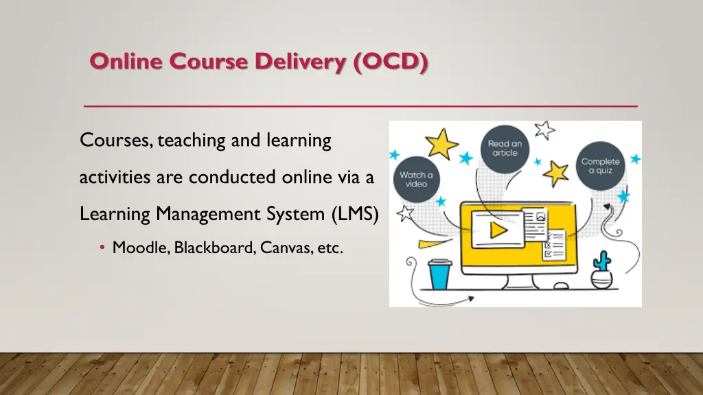 online course delivery ocd