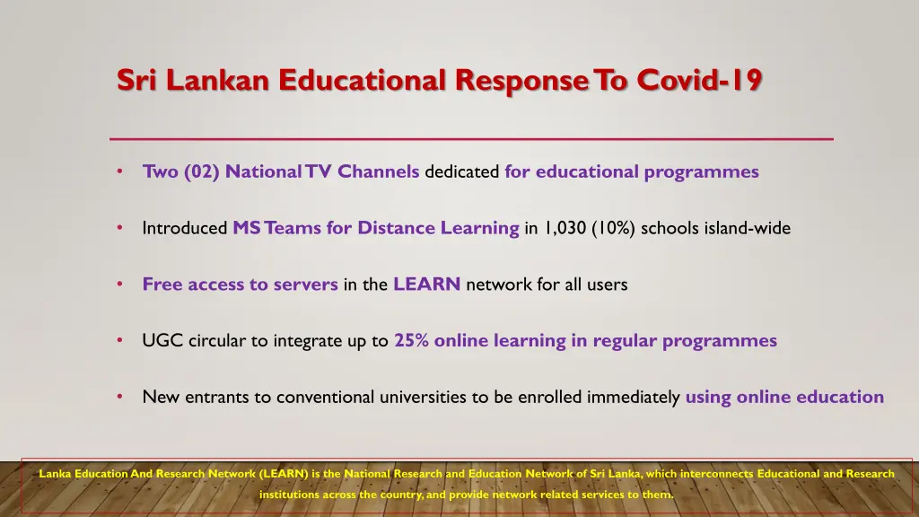 sri lankan educational response to covid 19