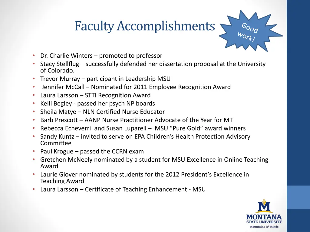 faculty accomplishments