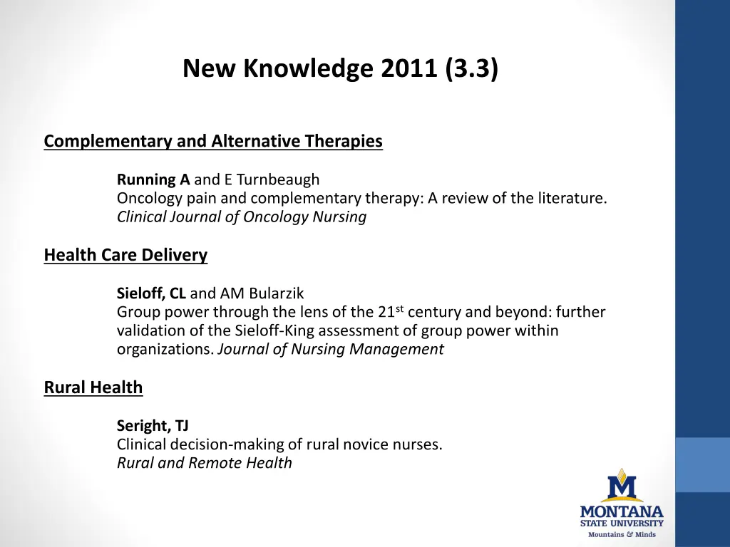 new knowledge 2011 3 3