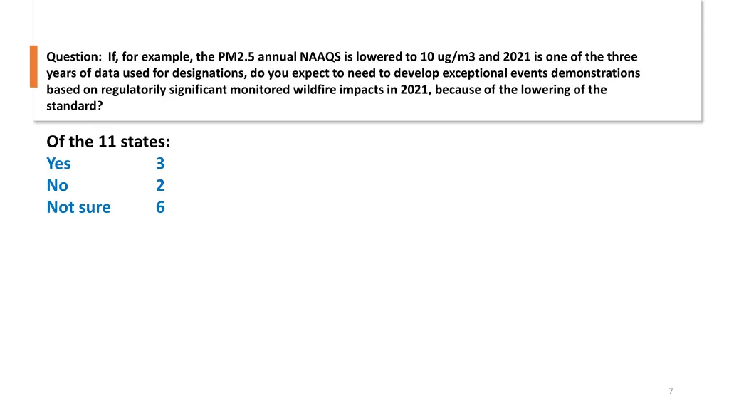 question if for example the pm2 5 annual naaqs