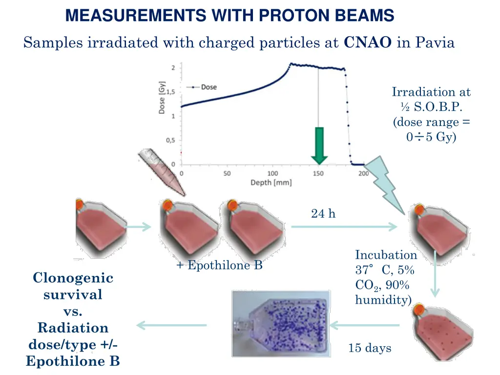 measurements with proton beams samples irradiated