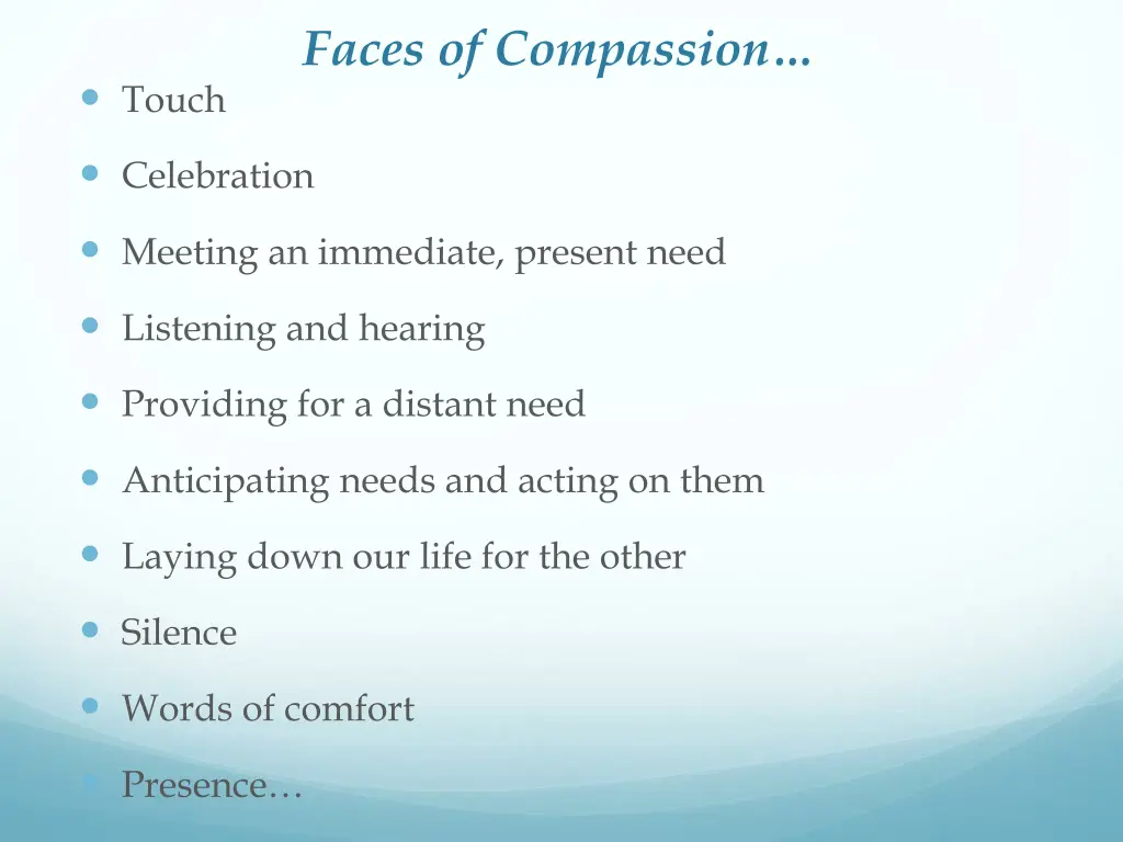 faces of compassion