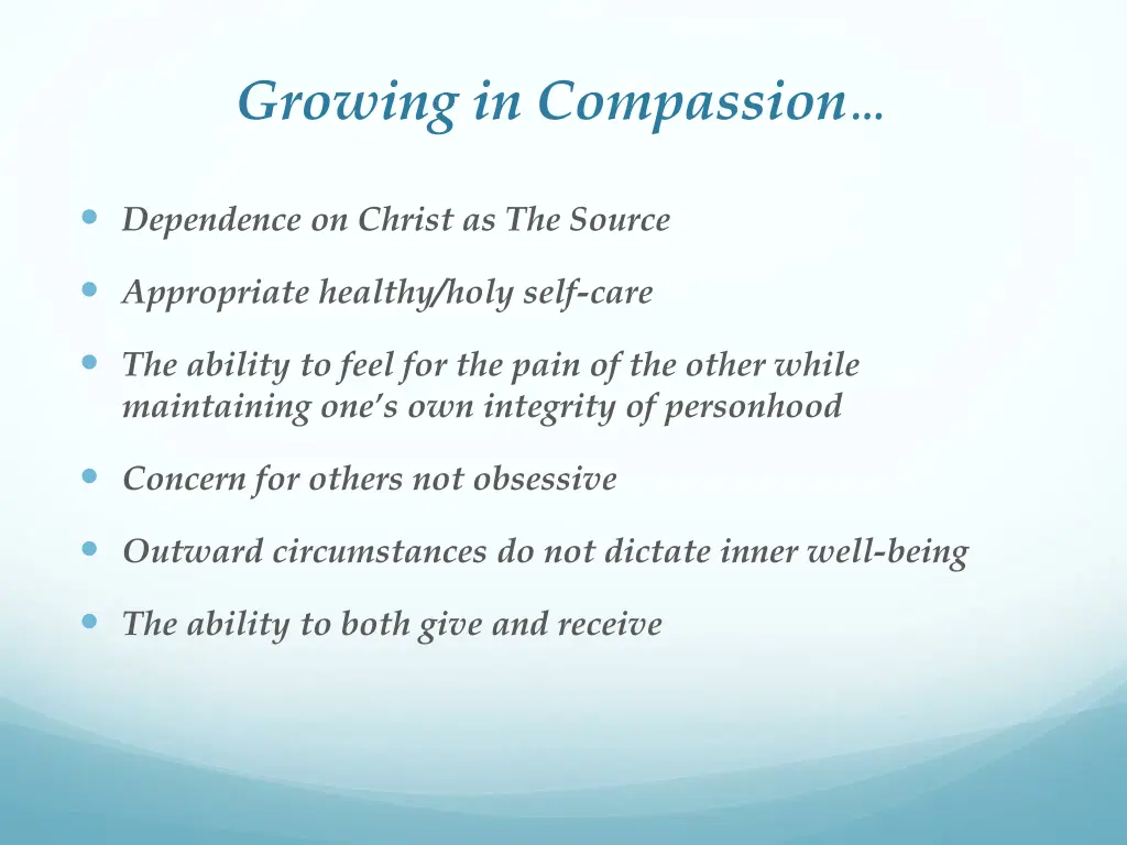 growing in compassion