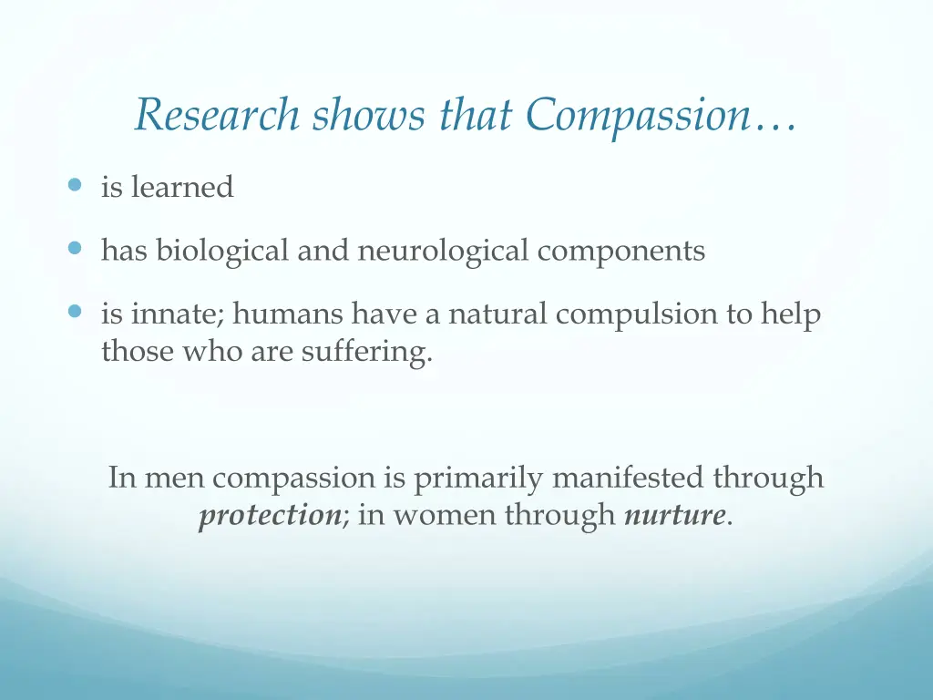 research shows that compassion