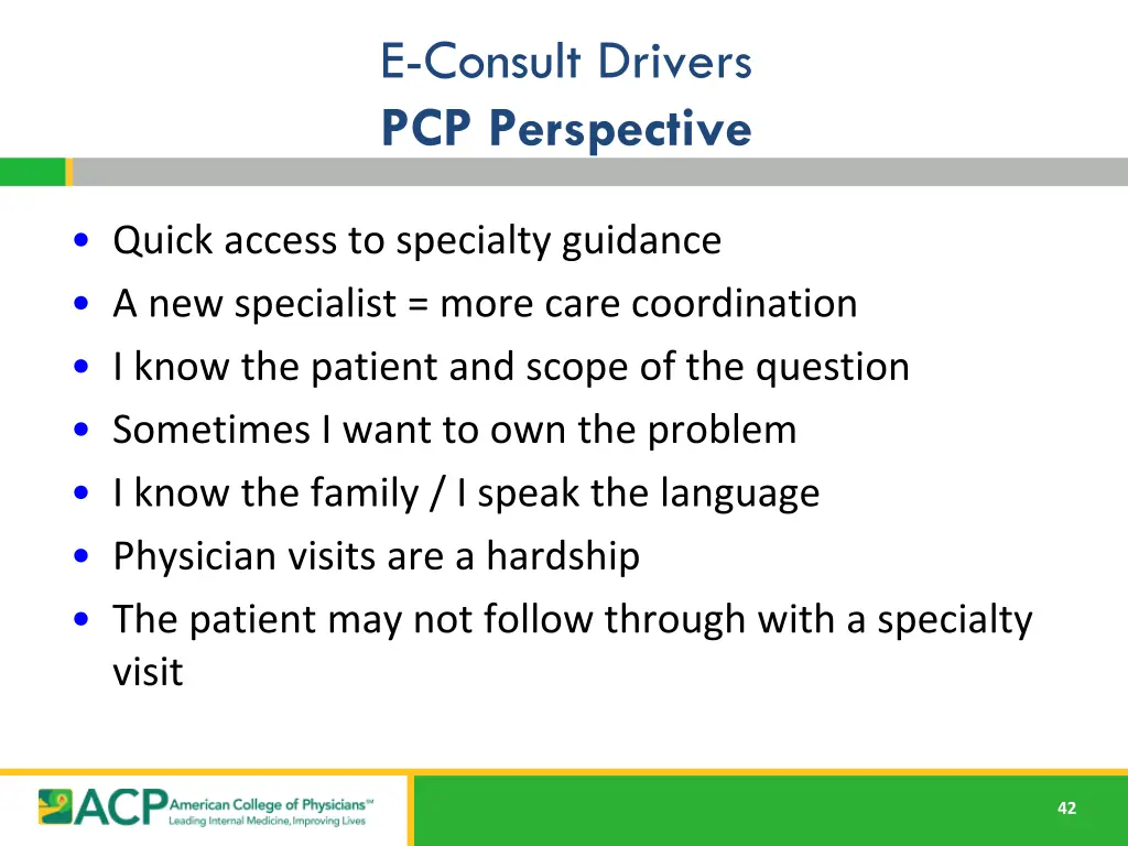 e consult drivers pcp perspective