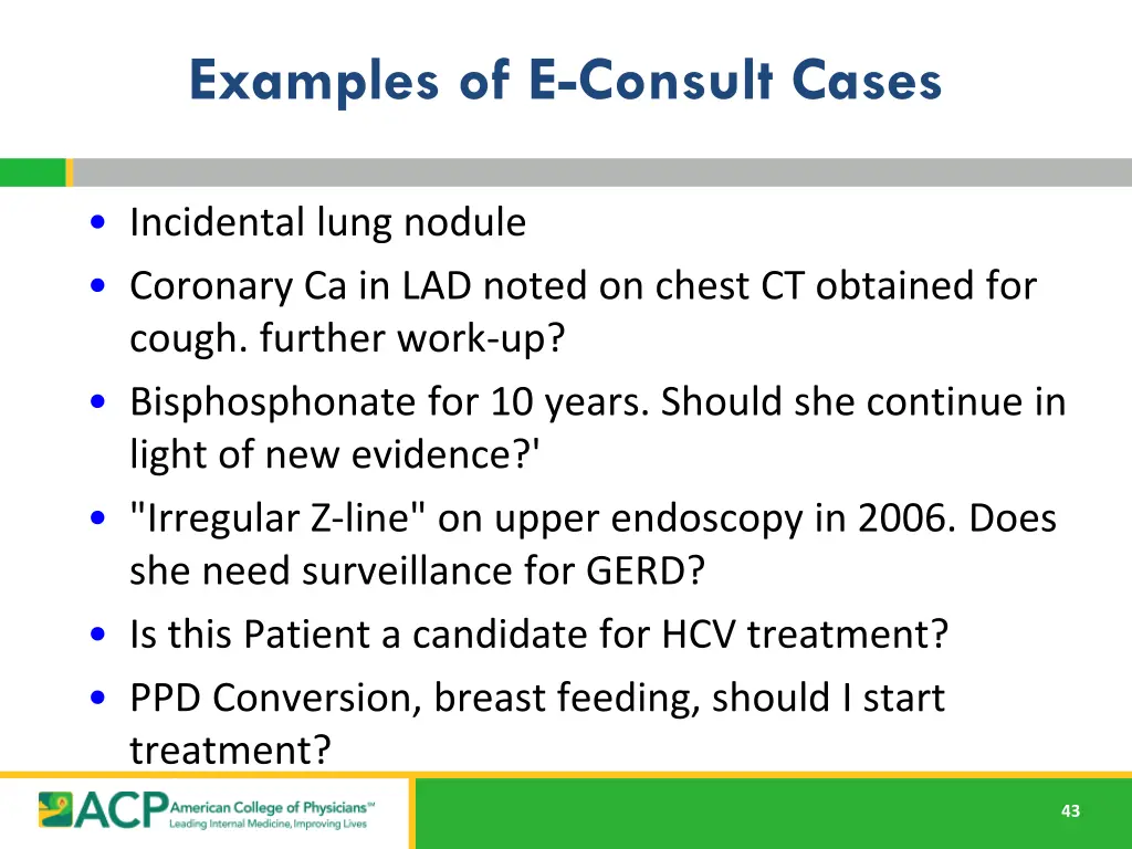 examples of e consult cases