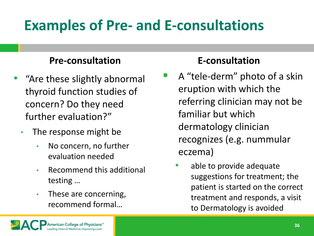 examples of pre and e consultations