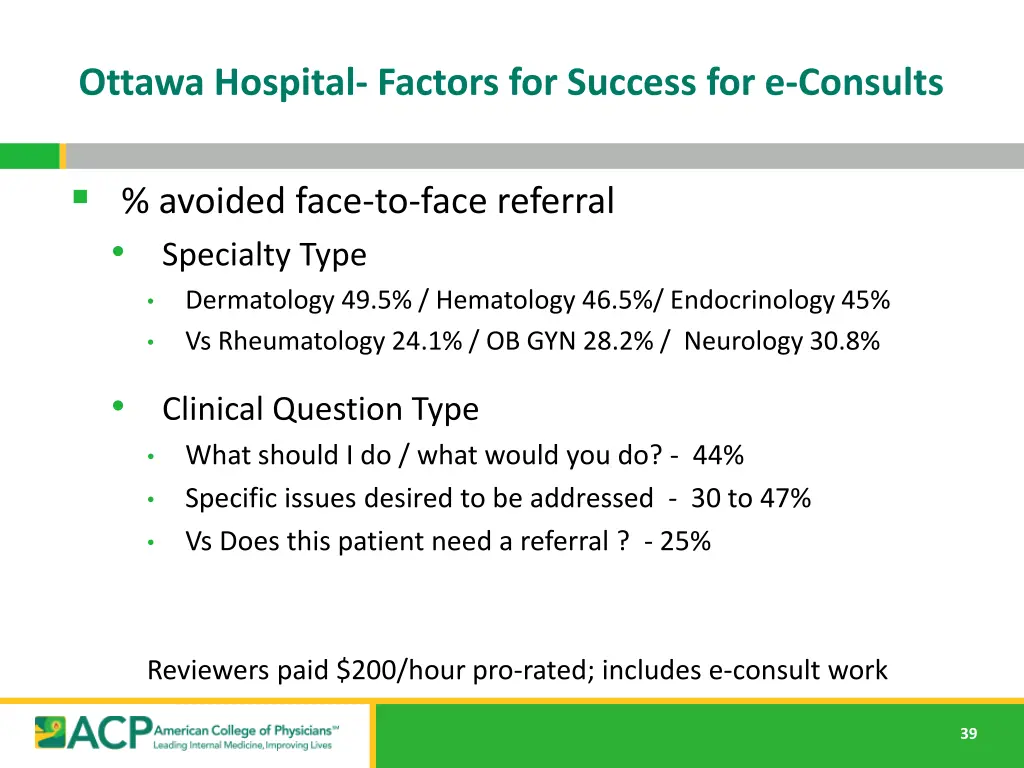 ottawa hospital factors for success for e consults