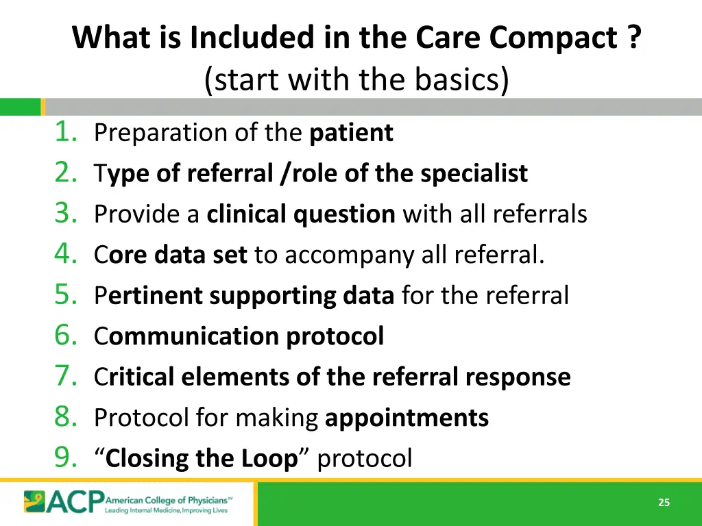 what is included in the care compact start with