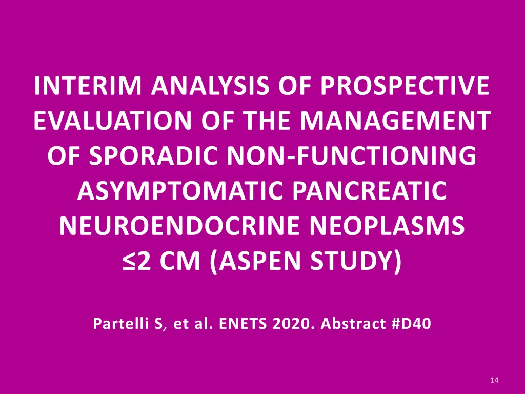 interim analysis of prospective evaluation