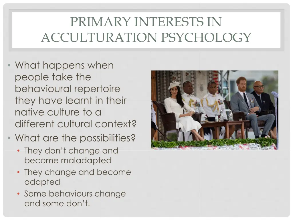 primary interests in acculturation psychology