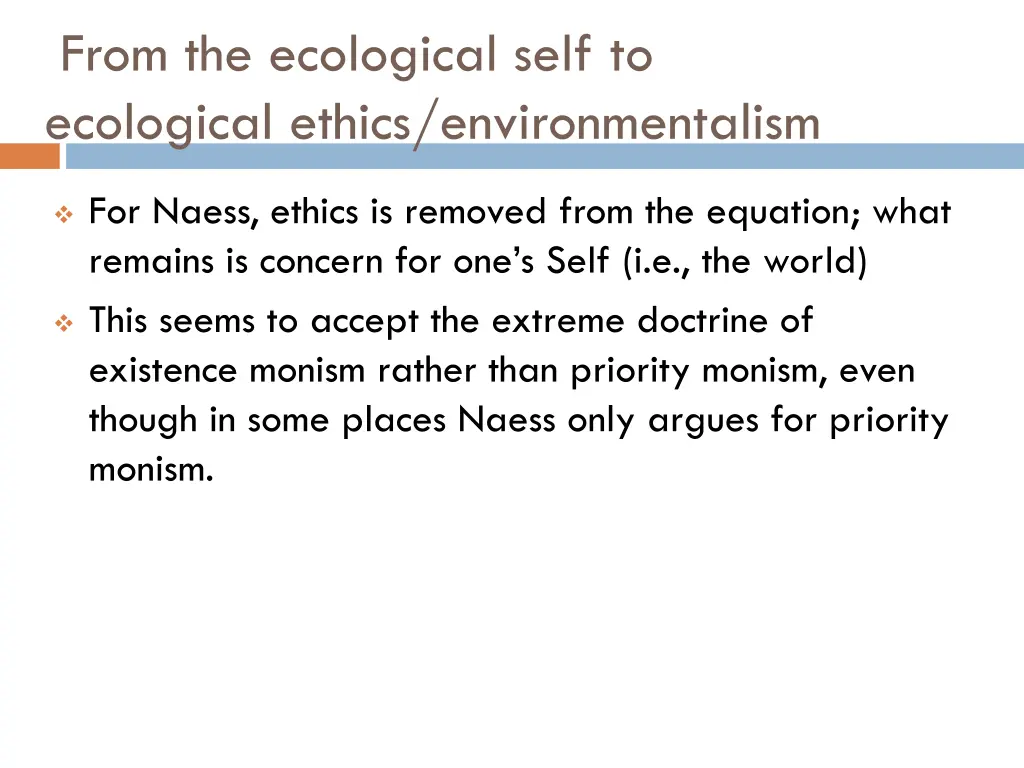 from the ecological self to ecological ethics 1