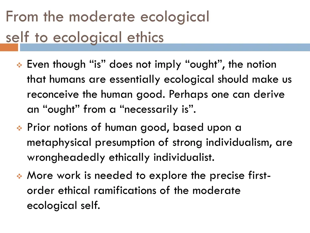 from the moderate ecological self to ecological