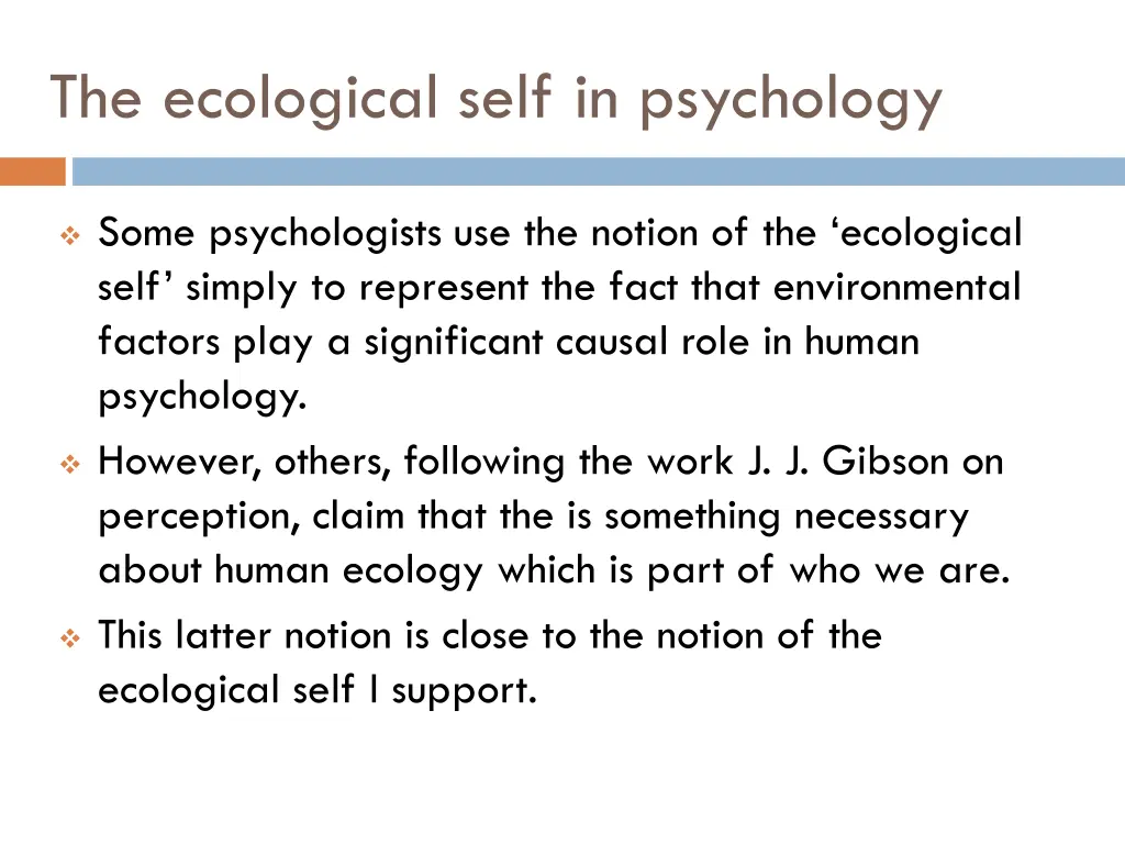 the ecological self in psychology