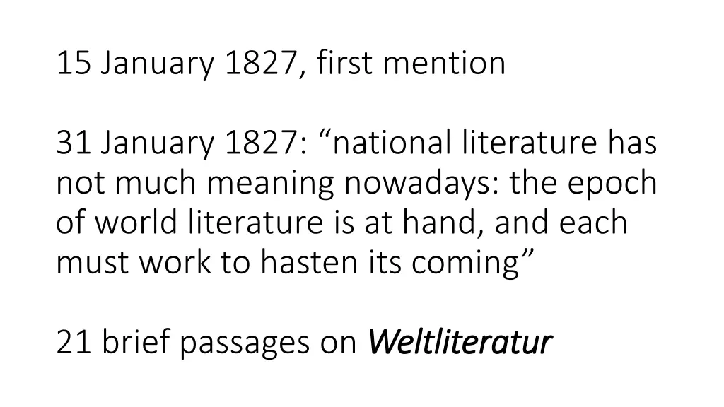 15 january 1827 first mention