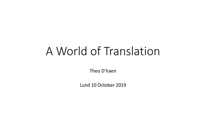 a world of translation