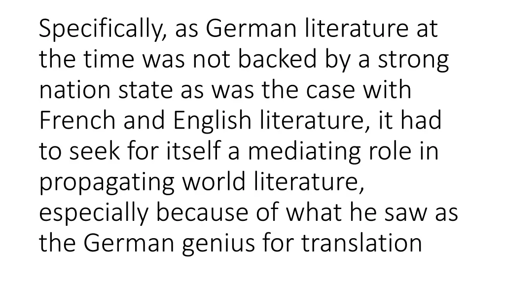 specifically as german literature at the time