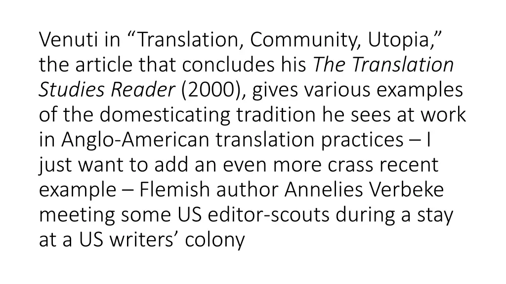 venuti in translation community utopia