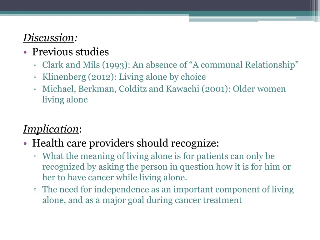 discussion previous studies clark and mils 1993