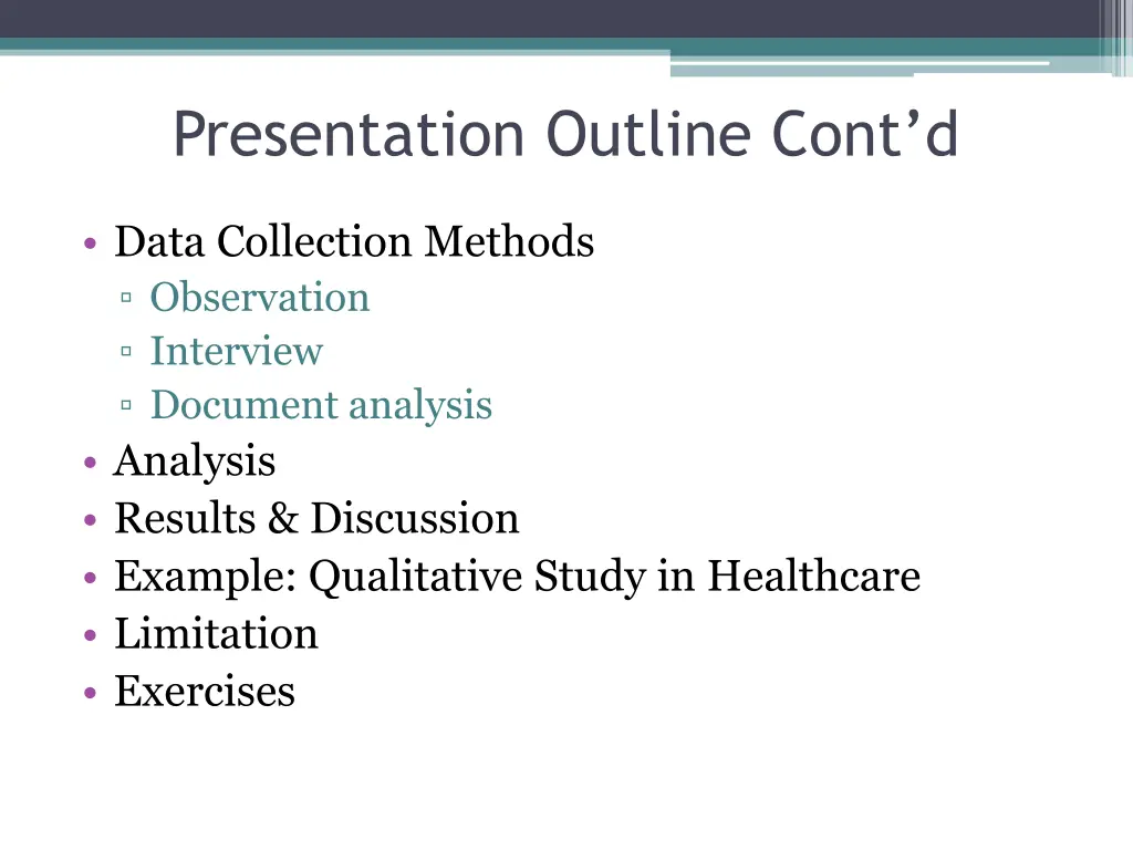 presentation outline cont d