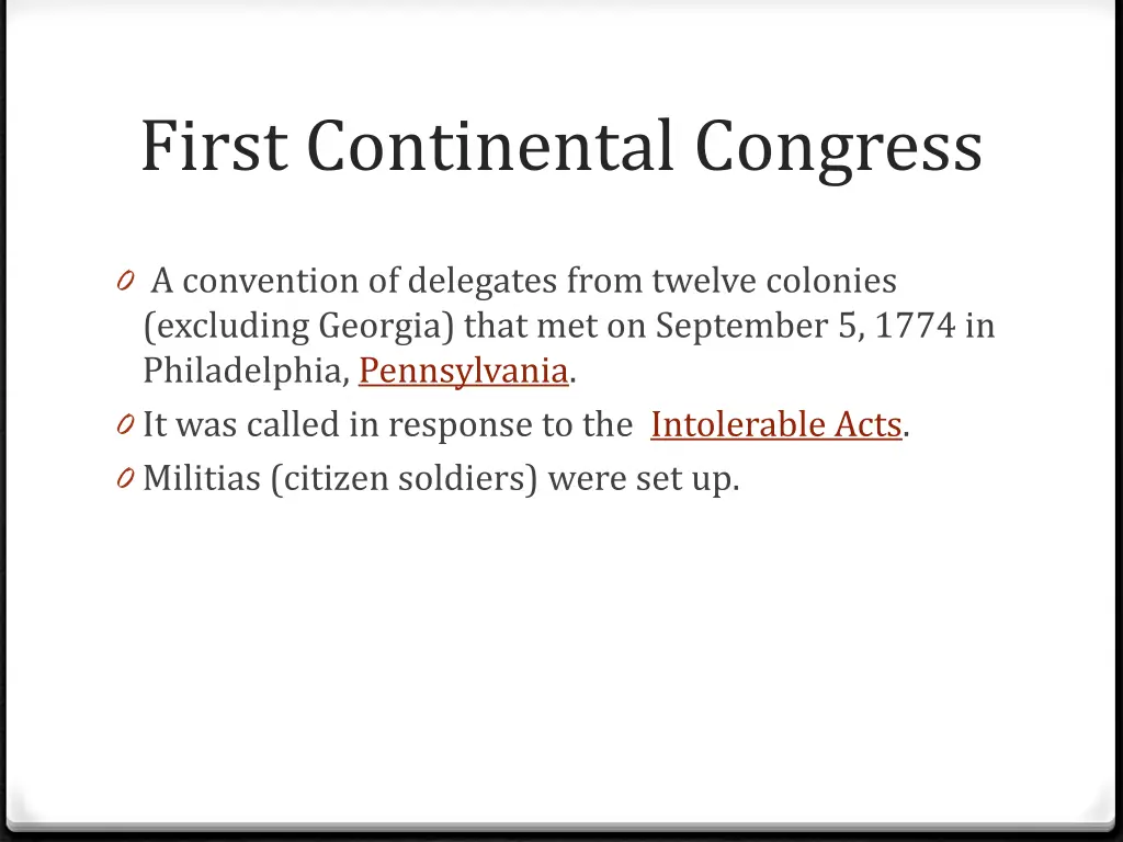 first continental congress