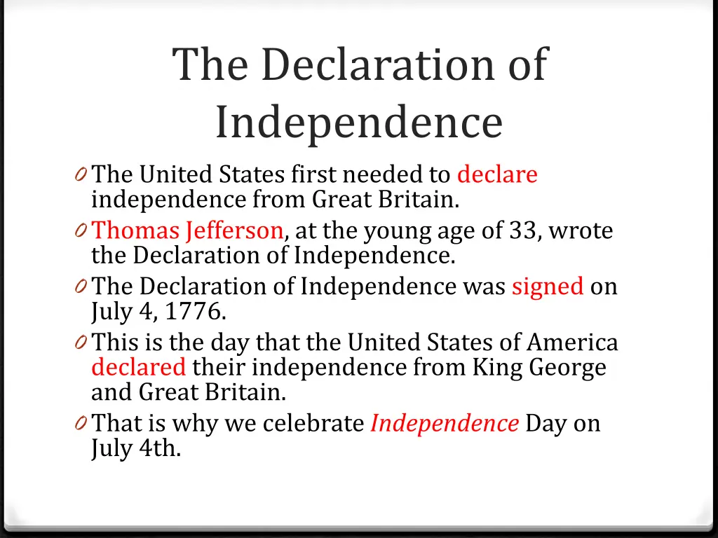 the declaration of independence 0 the united