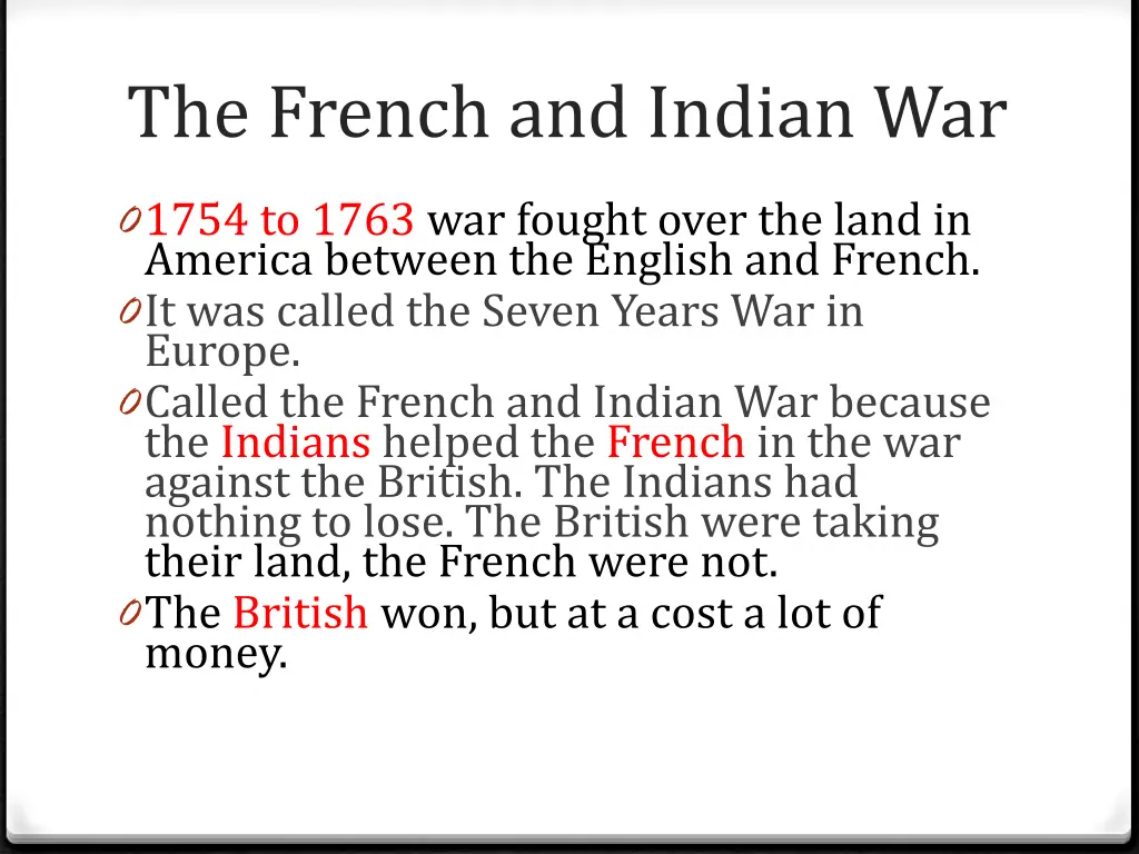 the french and indian war