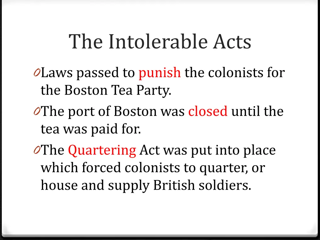 the intolerable acts