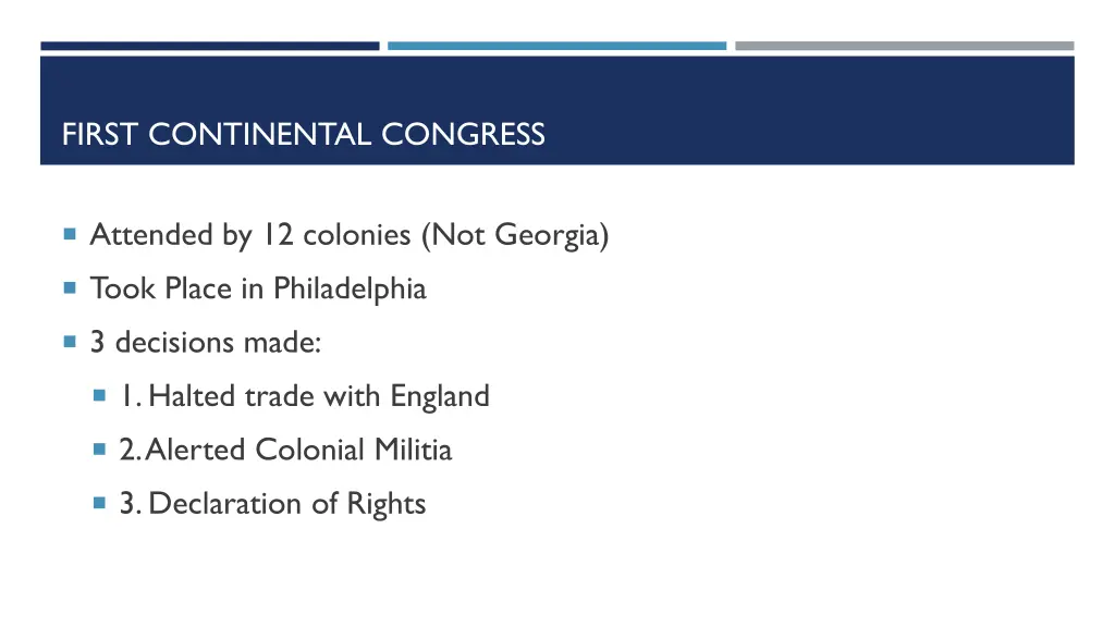 first continental congress