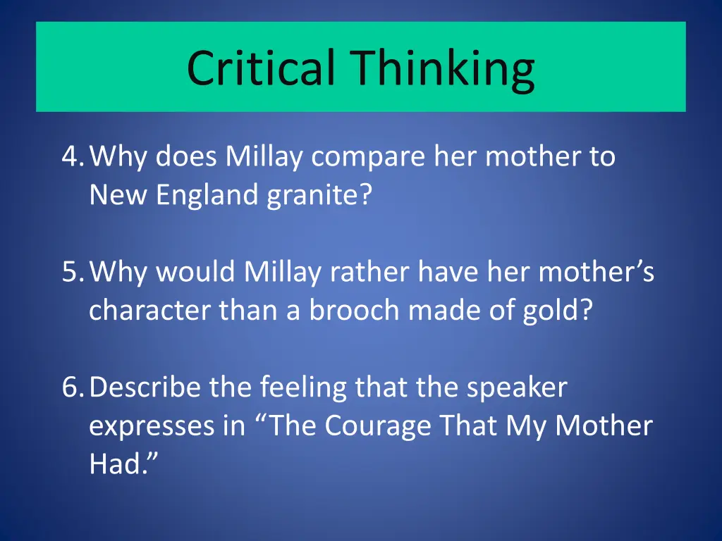 critical thinking 1