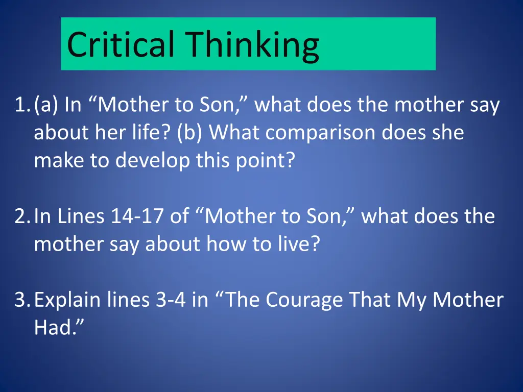 critical thinking