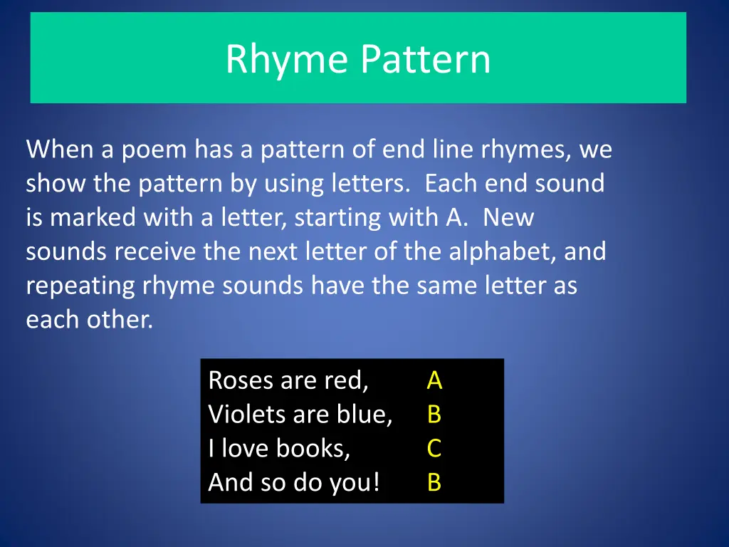 rhyme pattern