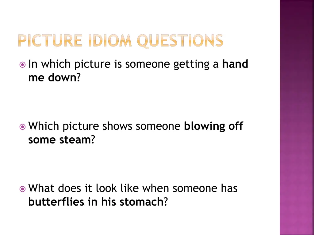 picture idiom questions