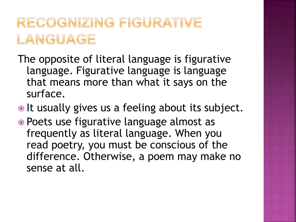 recognizing figurative language the opposite